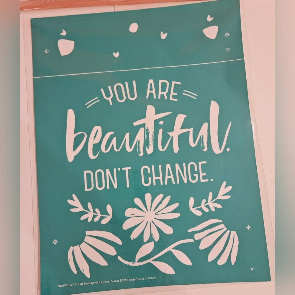 Chalk Couture Teal and White Inspirational Sign